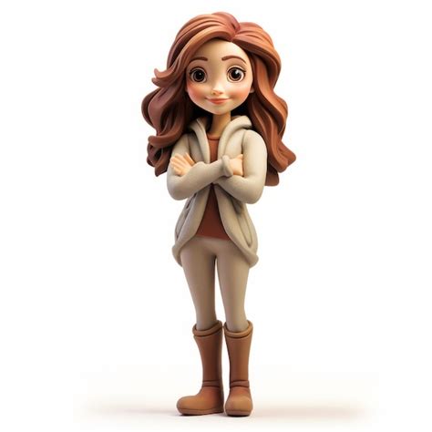 Premium Photo | Realistic Cartoon Doll With Red Hair Detailed Figurine Sculpted In Warm Tones