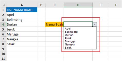 Cara Membuat Pilihan Pada Excel