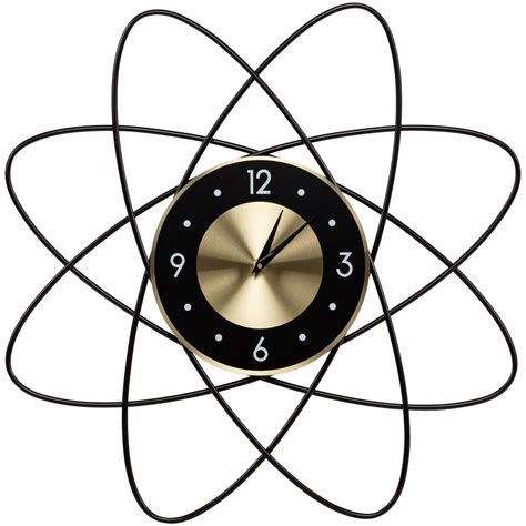 Часы настенные металлические с чёрно-золотым циферблатом Current Time ...