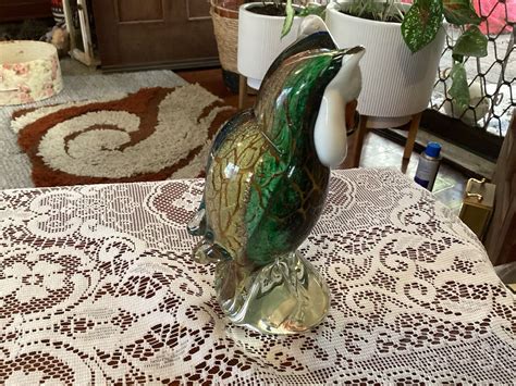 Rikaro Art Glass Owl Bnib Multi Coloured Cm Tall Ebay