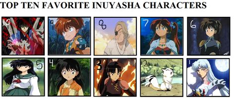 Top Ten Favorite Inuyasha Characters By Sailorhinotemizu On Deviantart