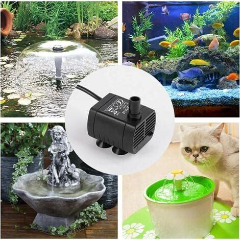 Ccykxa Noirpompe Eau Submersible Aquarium Pump Ajustable L H W