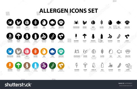 Allergen Icons Stock Vector (Royalty Free) 247939057 | Shutterstock