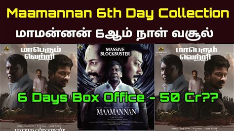 Maamannan Movie Th Day Box Office Collection Maamannan Sixth Day Box