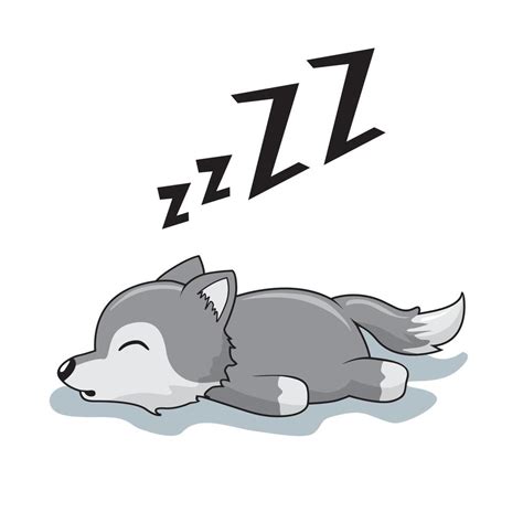 Lazy Wolf Cartoon Sleeping Animal 3545316 Vector Art at Vecteezy