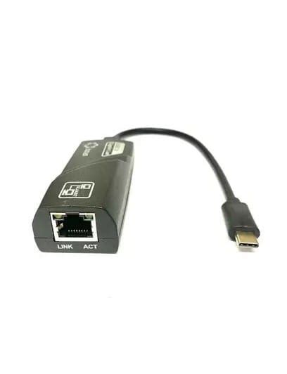 Conversor Usb Type C Para Rede Ethernet Rj45 Lotus 1000mbps Audio E