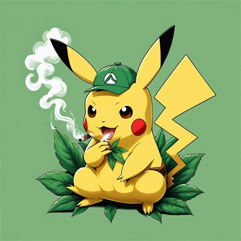 Pikachu Smoking a Green Flower | Stable Diffusion Online