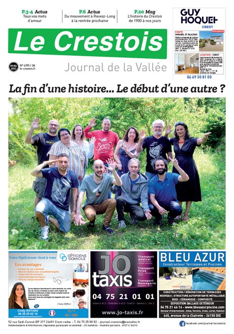 Journal Le Crestois Une Page Se Tourne Une Autre S Ouvre