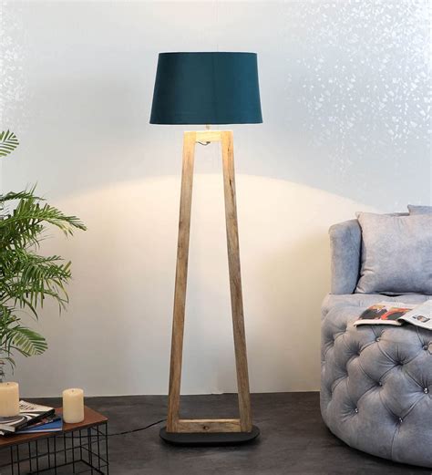 Buy Indulge Grey Iron Shade Club Floor Lamp With Wood Base At Off