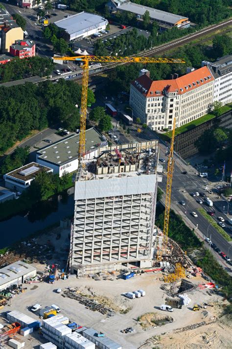 Luftaufnahme Berlin Neubau Hochhaus Baustelle Der Hotelanlage