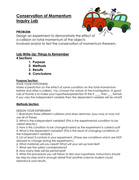 Conservation Of Momentum Inquiry Lab
