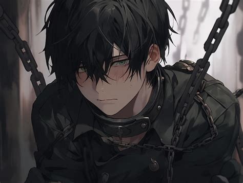 Premium Photo | Anime boy with black hair and black eyes generative ai