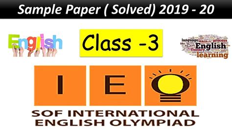 Ieo Solved Sample Paper Class 3 National English Olympiad Sof