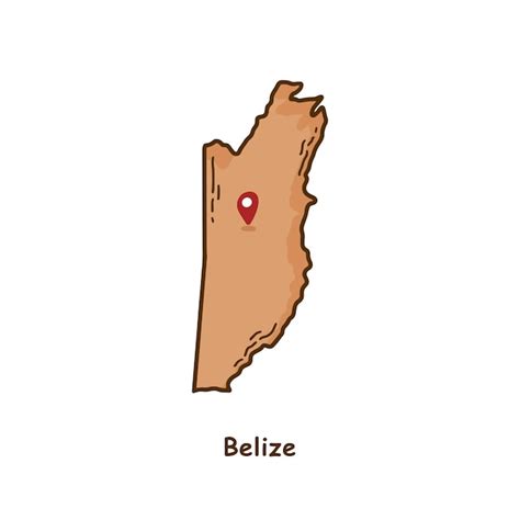 Premium Vector Hand Drawn Map Of Belize With Brown Color Modern