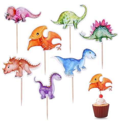 Buy Kinbom 42pcs Dinosaur Cake Toppers Vivid And Lovely Dinosaur Cake