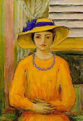 Jeune Fille La Robe Et Au Chapeau Jaunes By Henri Lebasque Post