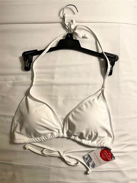 Islander Women S Triangle String Bikini Swim Top White Women S Fashion Swimwear Bikinis