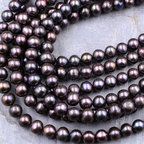 Aaa Black Pearl 10mm Round Iridescent Real Genuine Freshwater Pearl 16