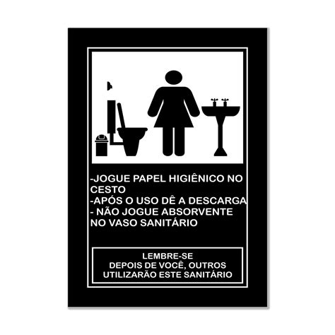 Placa De Higiene Para Banheiro Feminino Kiaga