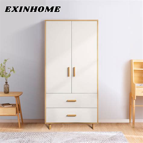 EXIHOME Wardrobe Wood Cabinet Clothes Organizer Wardrobe Cabinet Cabinets Wood Furnitures Home ...