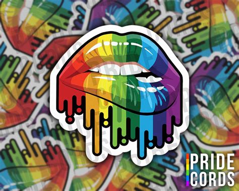 Rainbow Dripping Lips Lgbt Pride Vinyl Sticker Gay Lesbian Lgbtq Water Bottle Laptop Decal Etsy