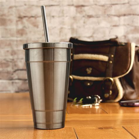 Stainless Steel Coffee Cup With Straw Stainless Steel Coffee Mug With