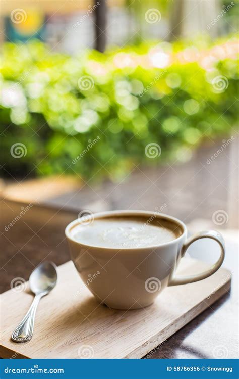 Hot Latte Art Coffee On Wooden Table Vintage And Retro Style Stock Photo Image Of Instagram