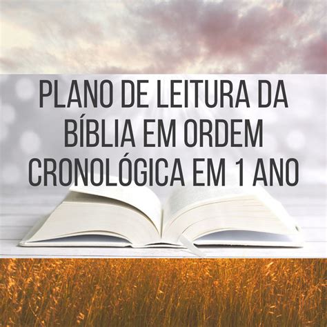 Plano De Leitura Da B Blia Em Ordem Cronol Gica Em Ano