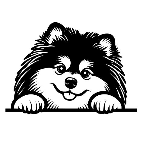 Peeking Keeshond Svg Design For Cricut Silhouette And Laser Use