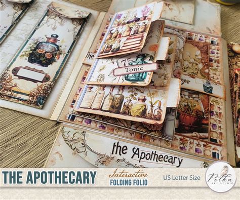 Junk Journal Folding Folio Booklet Victorian Apothecary Digital