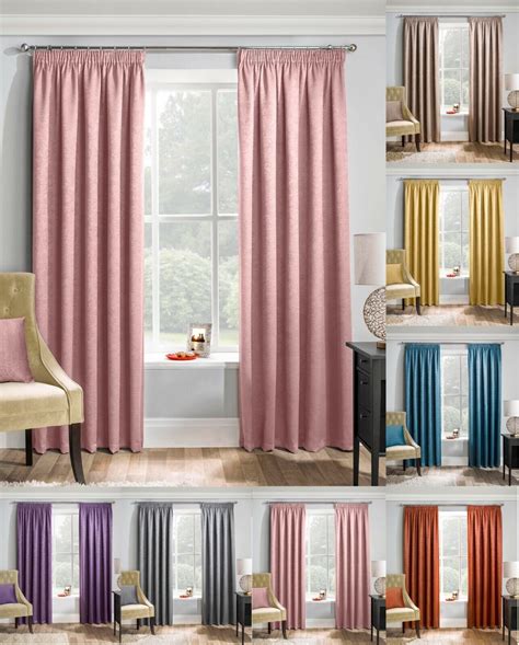 Enhanced Living Matrix Self Lined Pencil Pleat Curtain Thermal Blockout