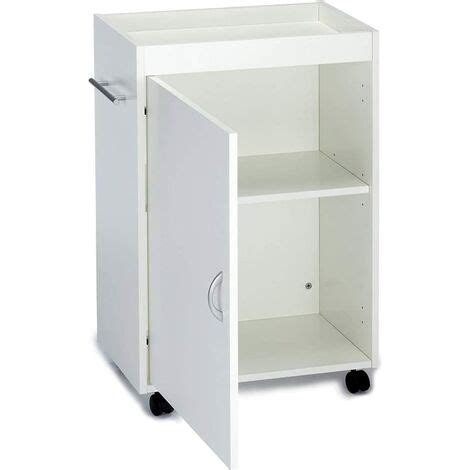 Carrello Bagno Cucina Multiuso Mobiletto Salvaspazio Legno MDF Bianco 4