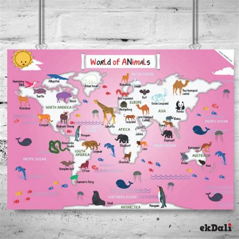 World Map - Animals - Hands to Mind