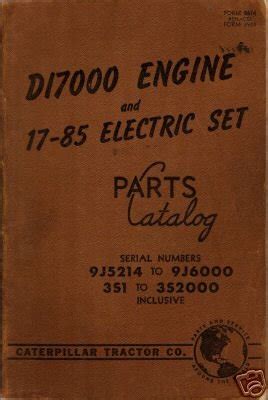 Caterpillar D17000 Diesel Engine Parts Catalog - 1953 | #32738321