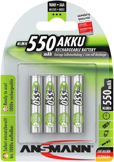 Ansmann Aaa Size Batteries Pack Of Long Lasting Low Self Discharge