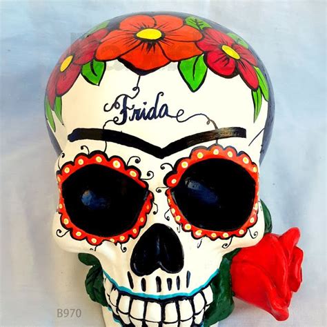 Calavera Frida Kahlo, dibujos lineales realizados con plumín. (B970 ...