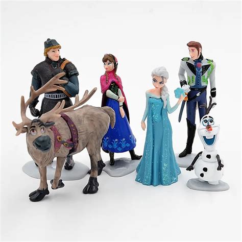 Disney Frozen 6 Pcs Set 6 11cm Princess Anna Elsa Kristoff Sven Olaf