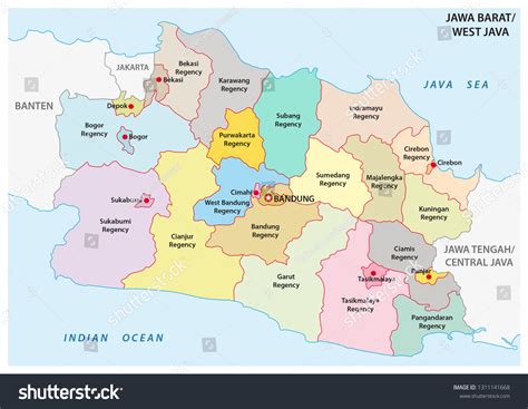jawa barat map images stock  vectors shutterstock