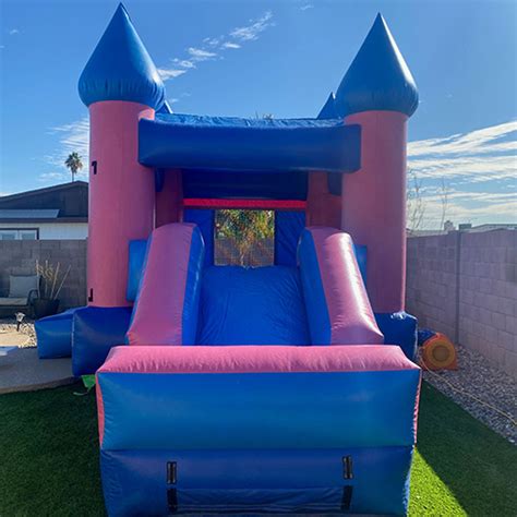 Combo Bounce House Pink Blue For Rent In Phoenix Az Fc Inflatables And Events