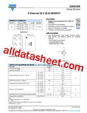 Si Db T E Datasheet Pdf Vishay Siliconix