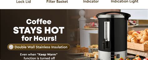 Zulay Cup Commercial Coffee Urn Hot Beverage Dispenser Bpa Free Stainless Steel Hot