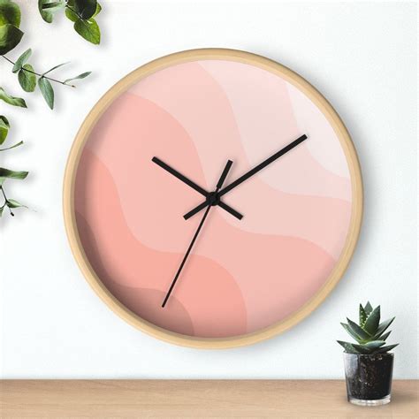 Blush Pink Wall Clock Modern Boho Room Decor Nursery Room Clock