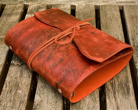 A Distressed Oxblood Red Leather Wrap Ring Binder Filofax Etsy