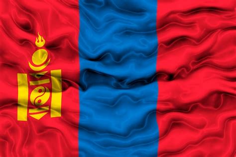 Fondo De La Bandera Nacional De Mongolia Con La Bandera De Mongolia