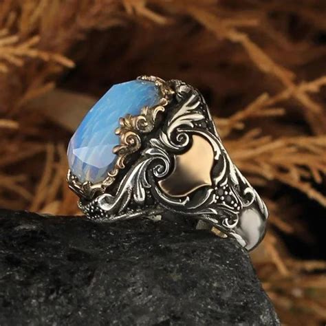 Bague Homme Argent Pierre De Lune Chevali Re Prestige