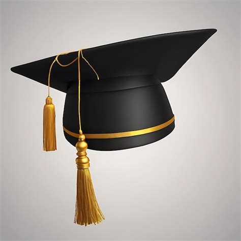 Premium AI Image | 3d illustration of academic hat with golden tassel