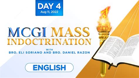 Mcgi Mass Indoctrination English Translation Day 4 Thursday August 11 2022 At 7 Am Edt