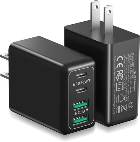 Usb C Wall Charger Multiport Costyle 40w 4 Port Fast Charging Block Dual Pd And Qc