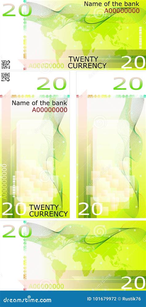 Blank Banknote Layout Stock Vector Illustration Of Artwork 101679972