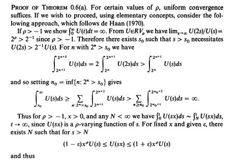 measure theory - For $\rho$-varying function with $\rho>-1$, $\lim_{t \to \infty} \frac{\int_0^t ...